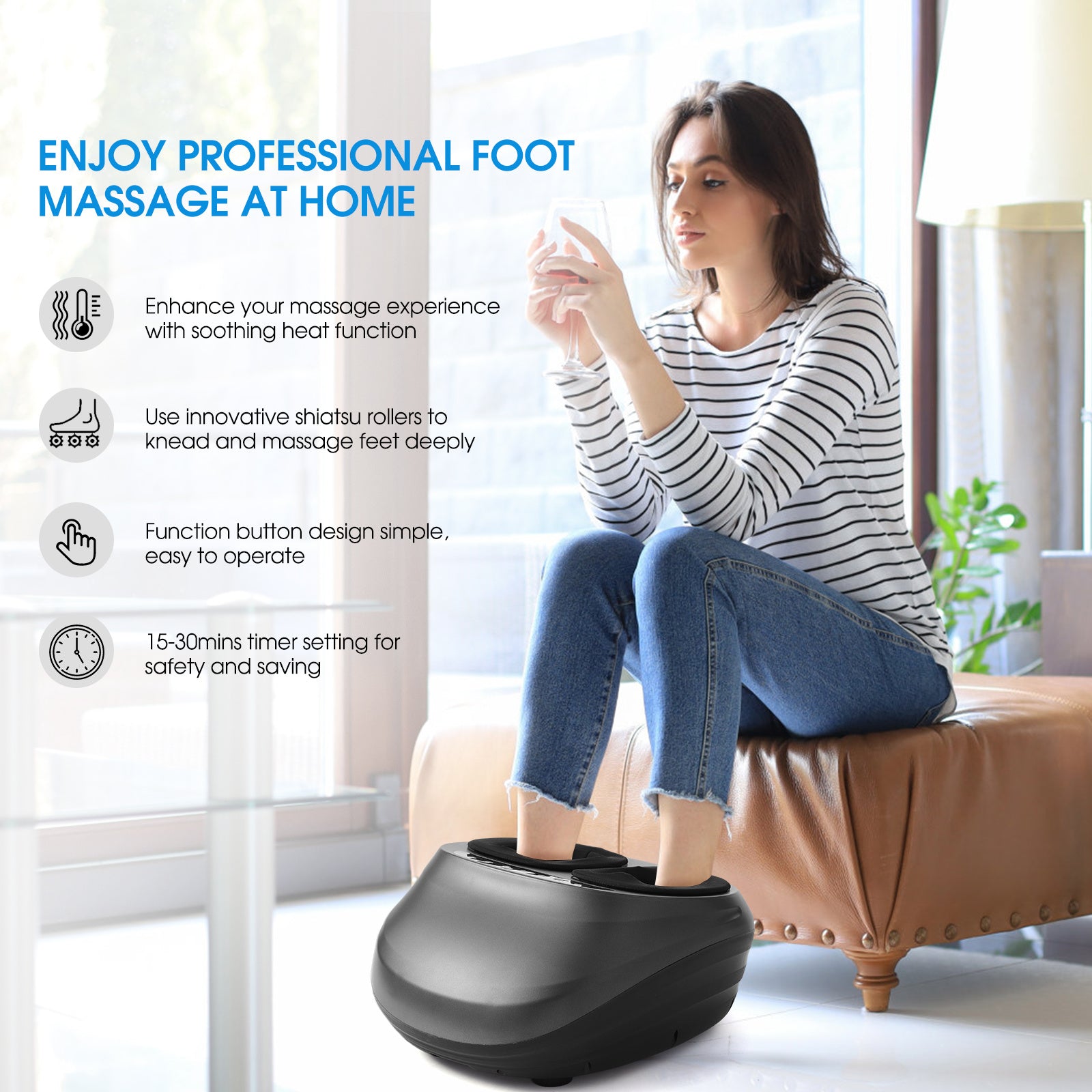 Shiatsu Foot Massager with Heat | Deep Kneading Electric Relief - Daily Ease Depot