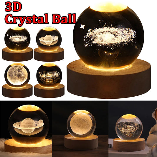 3D Crystal Galaxy Lamp | LED Night Light for Home & Gifts - Daily Ease Depot