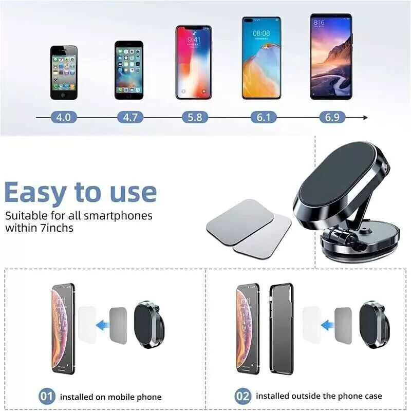 Car Phone Holder | Foldable Dashboard Mount - Daily Ease Depot