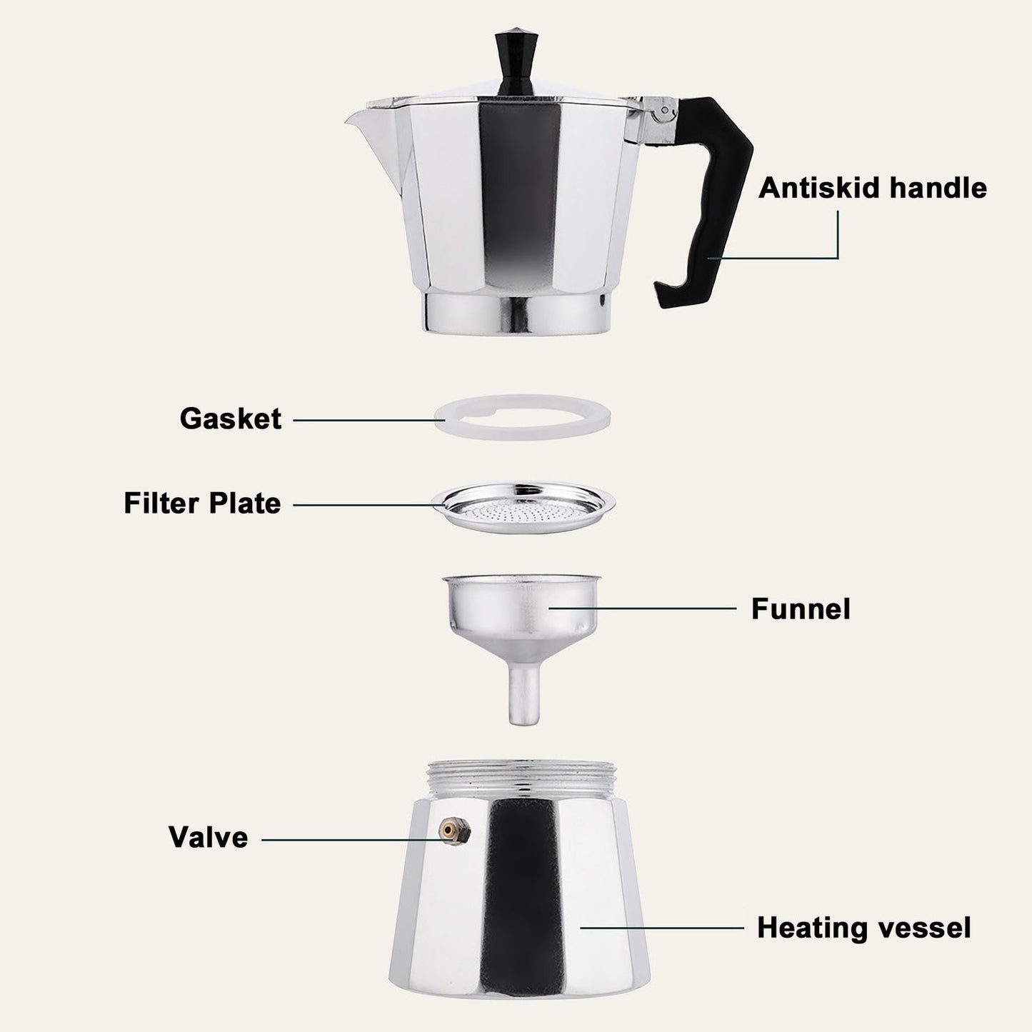 Classic Stovetop Espresso Pot - Daily Ease Depot